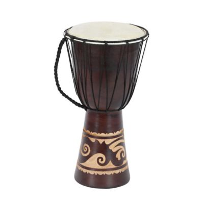 Image showing  Mahogany Drum Sculpture, 16 in. x 9 in. x 10 in., Brown