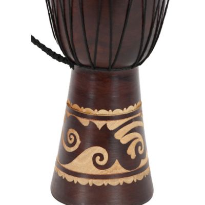 Image showing  Mahogany Drum Sculpture, 16 in. x 9 in. x 10 in., Brown
