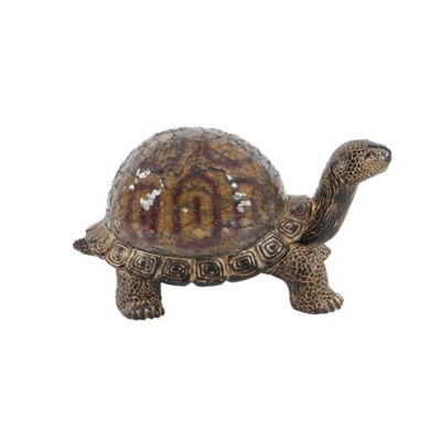 Image showing  Polystone Coastal Turtle Sculpture, 11 in. x 6 in. x 6 in., Brown