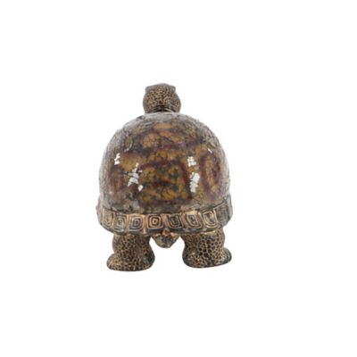 Image showing  Polystone Coastal Turtle Sculpture, 11 in. x 6 in. x 6 in., Brown