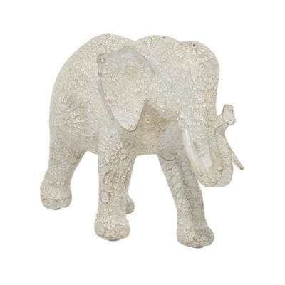 Image showing  Polystone Elephant Sculpture, 5 in. x 14 in. x 9 in., White