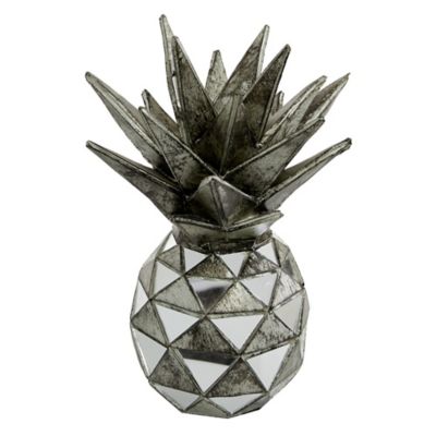 Image showing  3 pc. Silver Polystone Contemporary Fruit Sculptures, 4.5 in., 6.25 in., 10.5 in.