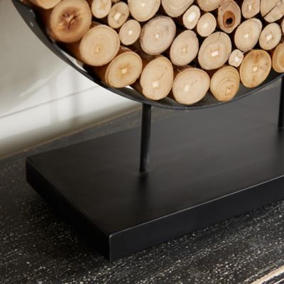 Image showing  Natural Teak Wood Abstract Sculpture, 24 in. x 19 in. x 8 in., Brown