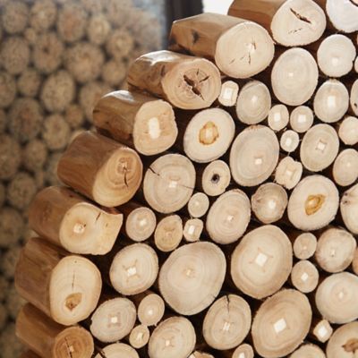 Image showing  Natural Teak Wood Abstract Sculpture, 24 in. x 19 in. x 8 in., Brown