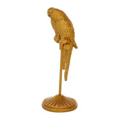 Image showing  Resin Country Cottage Bird Sculpture, 9 in. x 3 in. x 3 in., Gold