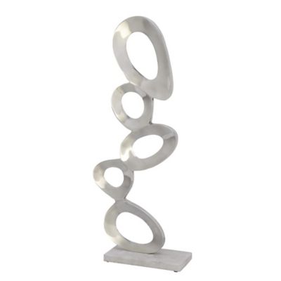 Image showing 1 th Harper & Willow Silver Aluminum Modern Sculpture, Nature, 30 in. x 13 in. x 5 in., 49645