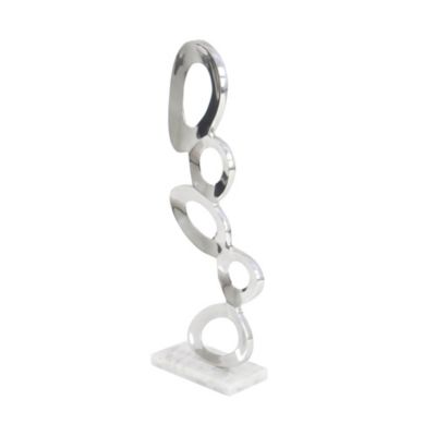 Image showing 2 th Harper & Willow Silver Aluminum Modern Sculpture, Nature, 30 in. x 13 in. x 5 in., 49645