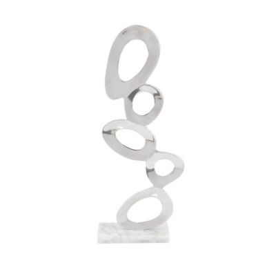 Image showing 5 th Harper & Willow Silver Aluminum Modern Sculpture, Nature, 30 in. x 13 in. x 5 in., 49645