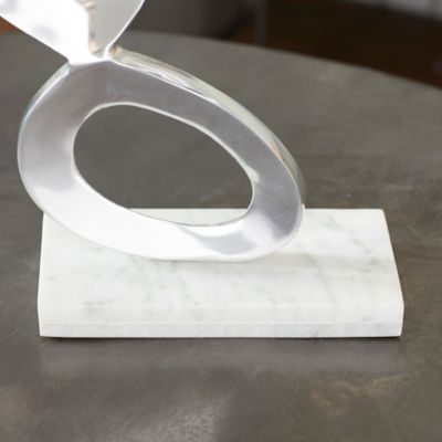 Image showing 7 th Harper & Willow Silver Aluminum Modern Sculpture, Nature, 30 in. x 13 in. x 5 in., 49645
