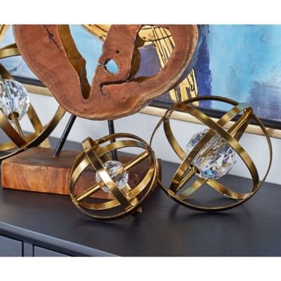 Harper & Willow 3 pc. Gold Metal Glam Geometric Sculptures, 4 in., 6 in., 8 in.