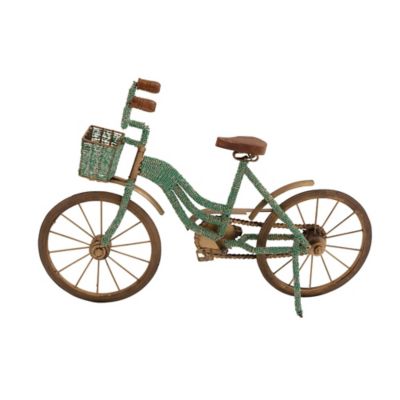 Image showing  Metal Vintage Bicycle Sculpture, 12 in. x 18 in. x 4 in., Green