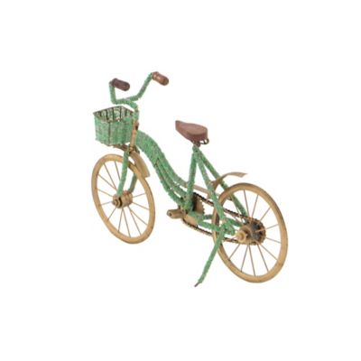 Image showing  Metal Vintage Bicycle Sculpture, 12 in. x 18 in. x 4 in., Green