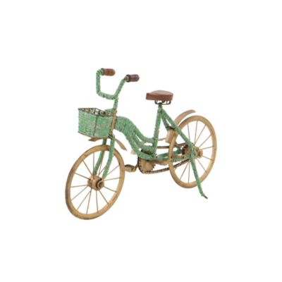Image showing  Metal Vintage Bicycle Sculpture, 12 in. x 18 in. x 4 in., Green