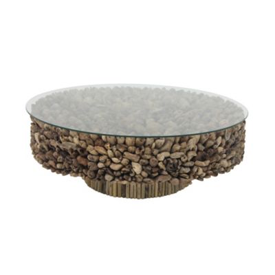 Image showing 2 th Harper & Willow Square Driftwood Natural Coffee Table, 48 in. x 48 in. x 16 in., Brown