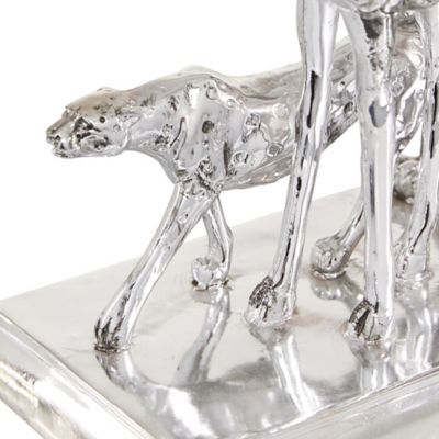 Image showing  Silver Polystone Sculpture, Safari Animal, 13 in. x 27 in. x 6 in.