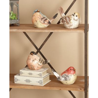 Harper & Willow Polystone Bird Sculptures, 9 in. x 6 in., Multicolor, 4 pc.