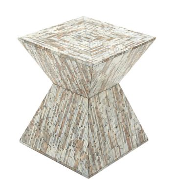 Image showing  Multi Mussel Shells and Wood Handmade Contemporary Accent Table