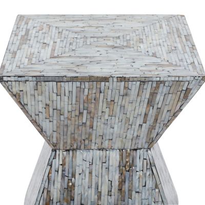 Image showing  Multi Mussel Shells and Wood Handmade Contemporary Accent Table