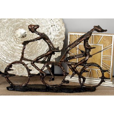 Harper & Willow Brass Polystone Industrial Bicycle Sculpture, 13 in. x 21 in. x 3 in.