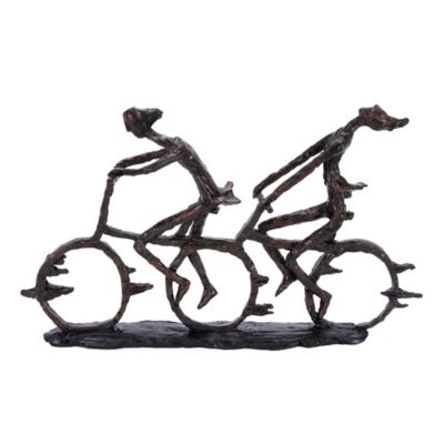 Image showing  Polystone Industrial Bicycle Sculpture, 13 in. x 21 in. x 3 in., Brass