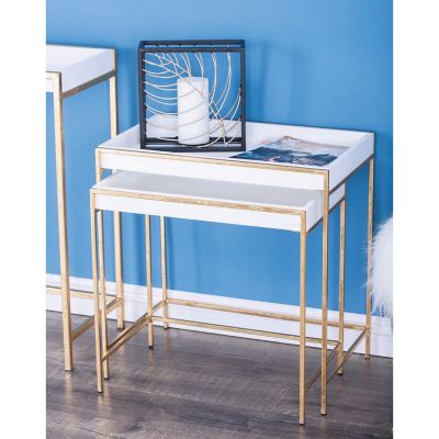 Harper & Willow Gold Metal Contemporary Console Tables, 22 in., 20 in., 2 pc.