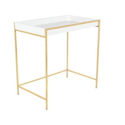 Image showing  Metal Contemporary Console Tables, 22 in./20 in., Gold, 2 pc.