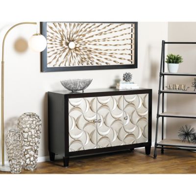 Harper & Willow Modern Wood Cabinet, 32 in. x 47 in. x 16 in., Black