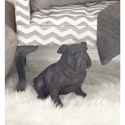 Harper & Willow Polystone Bulldog Sculpture, 17 in. x 9 in. x 13 in., Black