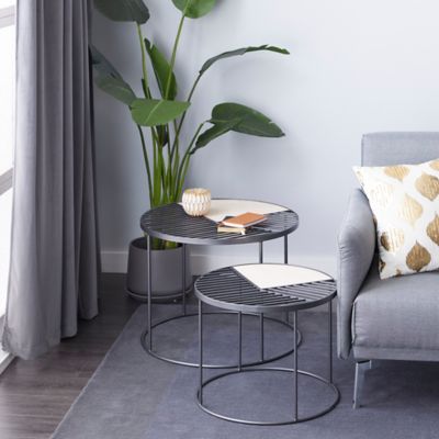 Harper & Willow Black Metal Contemporary Accent Tables, 15 in., 19 in., 2 pc.