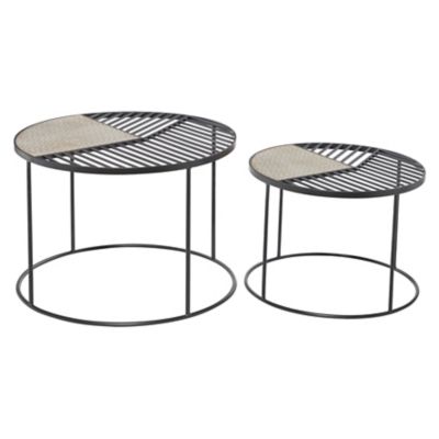 Image showing  Black Metal Contemporary Accent Tables, 15 in., 19 in., 2 pc.