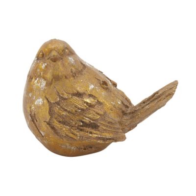 Image showing  2 pc. Gold Polystone Bird Sculpture Set, 6 in. H, 8 in. W