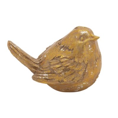 Image showing  2 pc. Gold Polystone Bird Sculpture Set, 6 in. H, 8 in. W