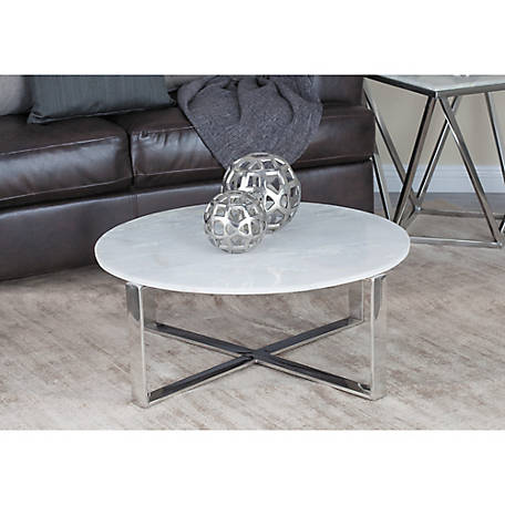 Stainless Steel Modern Coffee Table, 18 Wide Marble Coffee Tables