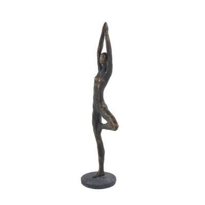 Image showing  Polystone Modern Yoga Sculpture, 18 in. x 6 in. x 4 in., Brass