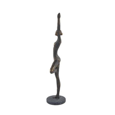 Image showing  Polystone Modern Yoga Sculpture, 18 in. x 6 in. x 4 in., Brass