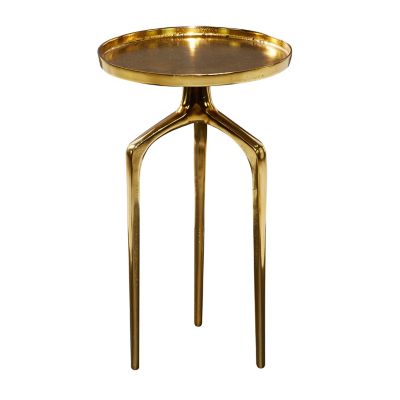 Image showing  Gold Aluminum Contemporary Accent Table, 22 in. x 13 in. x 13 in.