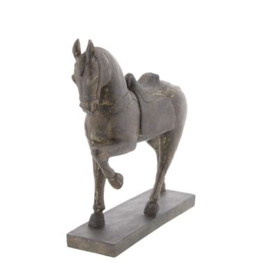 Image showing  Polystone Traditional Horse Sculpture, 15 in. x 14 in. x 4 in., Brown