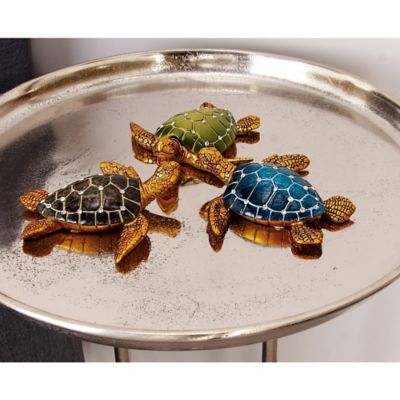 Harper & Willow Brown Polystone Coastal Turtle Sculptures, 5 in. x 1 in., 3 pc.