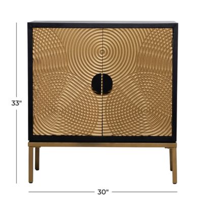 Harper & Willow 33 in. x 30 in. x 14 in. Contemporary Wood Cabinet, Bronze