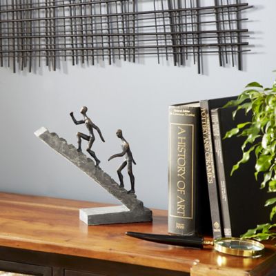 Harper & Willow Black Resin Modern Sculpture, Staircase, 14 x 8 x 3 in., 58373