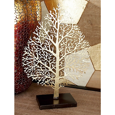 Harper & Willow Gold Metal Traditional Nature Sculpture, 16 in. x 11 in. x 4 in.