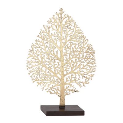 Image showing  Gold Metal Traditional Nature Sculpture, 16 in. x 11 in. x 4 in.