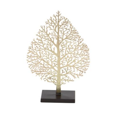 Image showing  Gold Metal Traditional Nature Sculpture, 16 in. x 11 in. x 4 in.