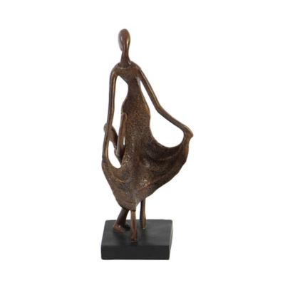 Image showing  Traditional Bronze Polystone Mother and Child Sculpture, 5 in. x 13 in. x 5 in.
