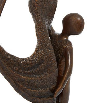 Image showing 6 th Harper & Willow Traditional Bronze Polystone Mother and Child Sculpture, 5 in. x 13 in. x 5 in.