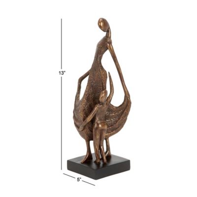 Image showing 8 th Harper & Willow Traditional Bronze Polystone Mother and Child Sculpture, 5 in. x 13 in. x 5 in.