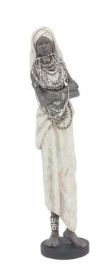 Image showing  3 pc. White Polystone Women Sculptures, 15 in., 20 in., 24 in.