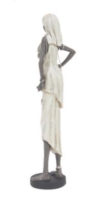 Image showing  3 pc. White Polystone Women Sculptures, 15 in., 20 in., 24 in.