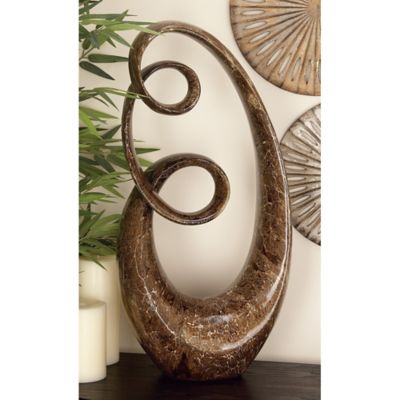 Harper & Willow Polystone Abstract Sculpture, 31 in. x 14 in. x 8 in., Brown