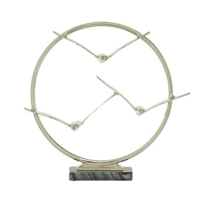 Image showing  Aluminum Modern Bird Sculpture, 18 in. x 19 in. x 5 in., Silver